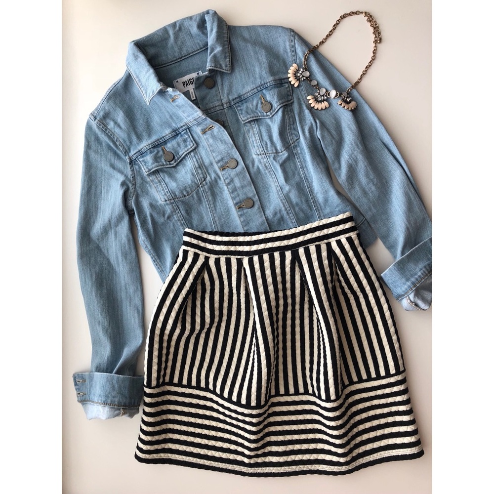💐FINALSALE Price! Quilted Striped Skater Skirt ♥️